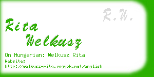 rita welkusz business card